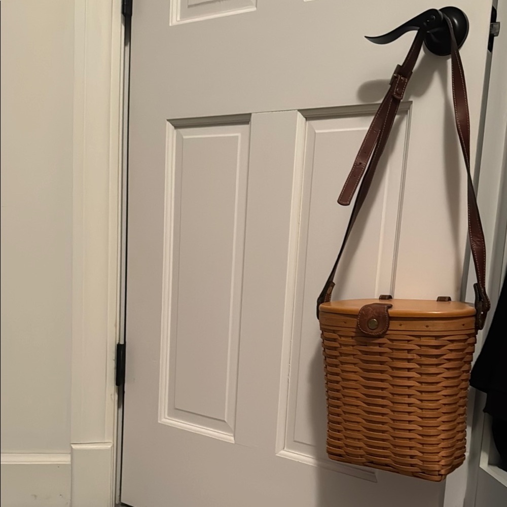 Longaberger Tan and Brown Hobo Bag